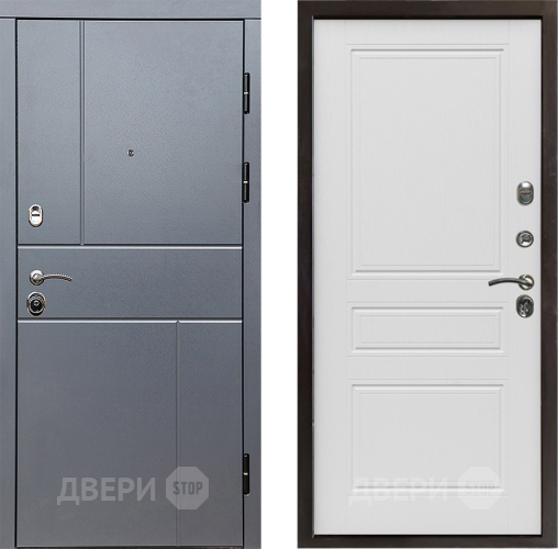 Входная металлическая Дверь Престиж Горизонт Грэй Классика Лиственница белая в Егорьевске