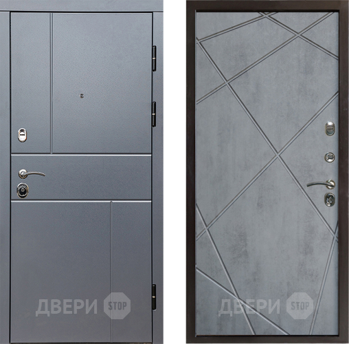 Входная металлическая Дверь Престиж Горизонт Грэй Лучи Бетон темный в Егорьевске