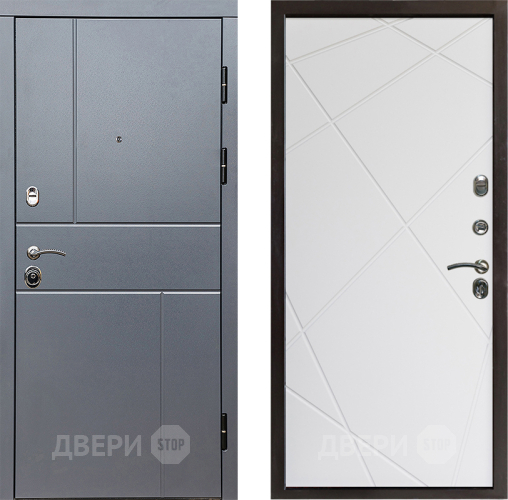 Входная металлическая Дверь Престиж Горизонт Грэй Лучи Бетон белый в Егорьевске