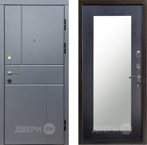 Входная металлическая Дверь Престиж Горизонт Грэй Зеркло Пастораль Венге в Егорьевске