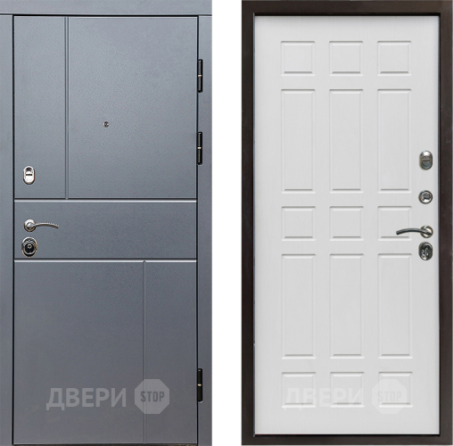 Входная металлическая Дверь Престиж Горизонт Грэй Спарта Белое дерево в Егорьевске