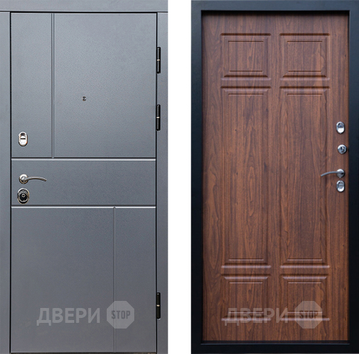 Входная металлическая Дверь Престиж Горизонт Грэй Премиум Орех темный в Егорьевске
