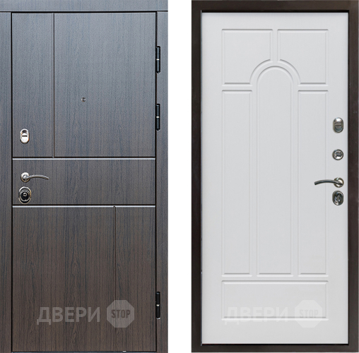 Входная металлическая Дверь Престиж Горизонт Венге Арка Белое дерево в Егорьевске