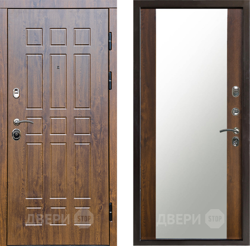 Входная металлическая Дверь Престиж Стандарт Зеркало Дуб в Егорьевске