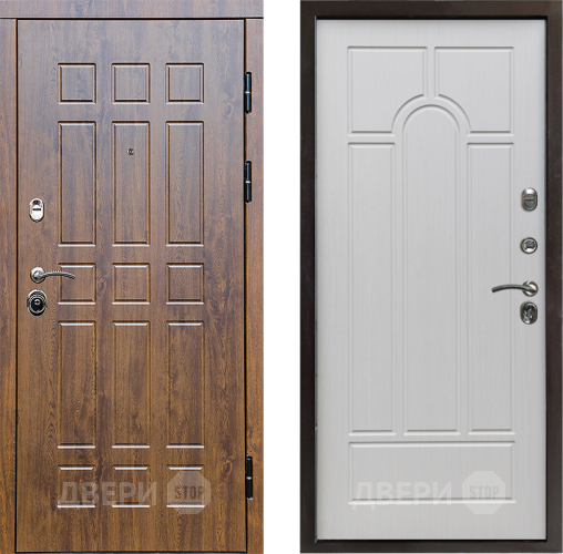 Входная металлическая Дверь Престиж Стандарт Арка Лиственница белая в Егорьевске