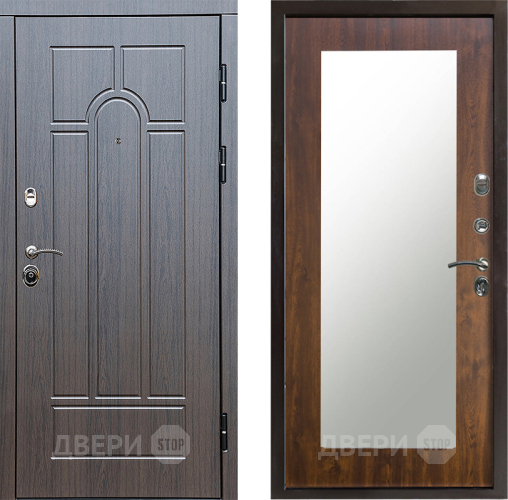 Входная металлическая Дверь Престиж Арка Зеркло Пастораль Дуб в Егорьевске