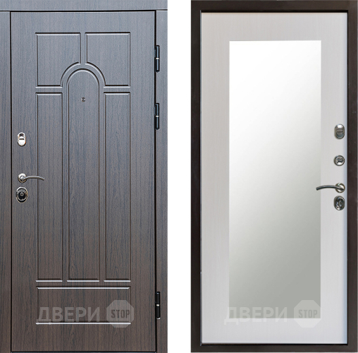 Входная металлическая Дверь Престиж Арка Зеркло Пастораль Лиственница белая в Егорьевске