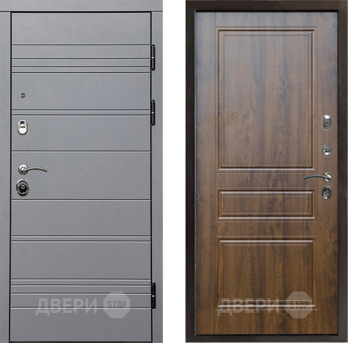 Входная металлическая Дверь Престиж Линия Грэй Классика Дуб в Егорьевске