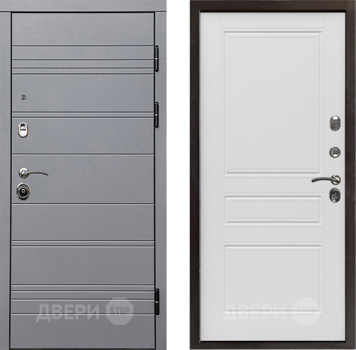 Входная металлическая Дверь Престиж Линия Грэй Классика Лиственница белая в Егорьевске