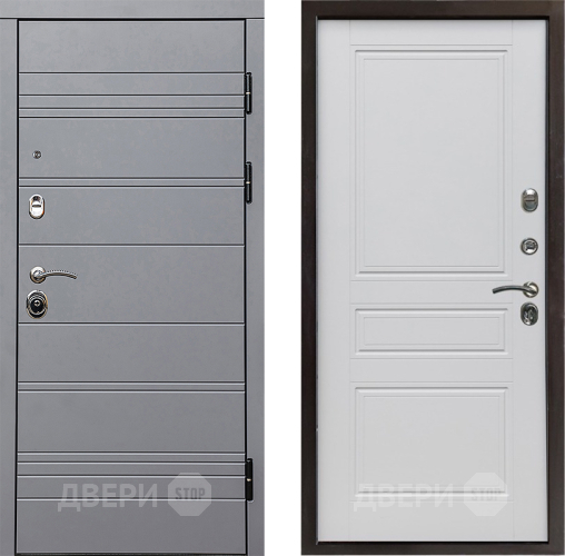 Входная металлическая Дверь Престиж Линия Грэй Классика Белый матовый в Егорьевске