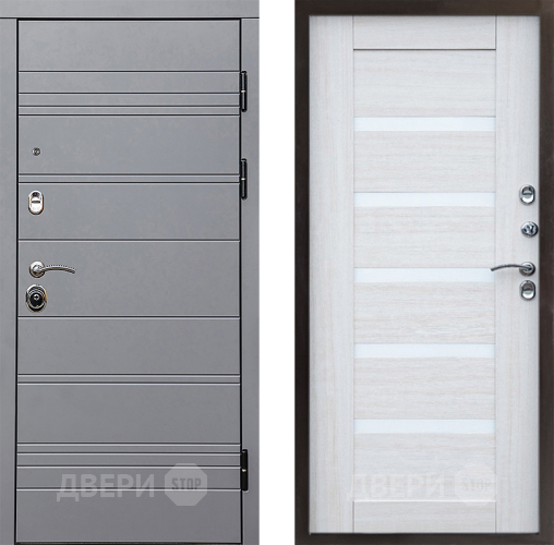 Входная металлическая Дверь Престиж Линия Грэй Царга Лиственница белая в Егорьевске