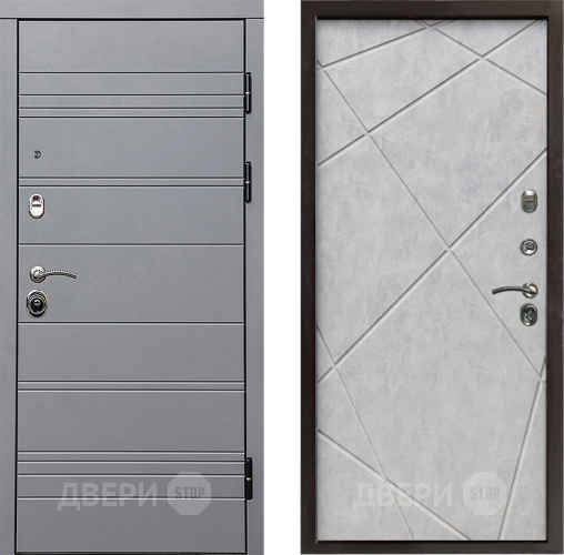 Входная металлическая Дверь Престиж Линия Грэй Лучи Бетон светлый в Егорьевске