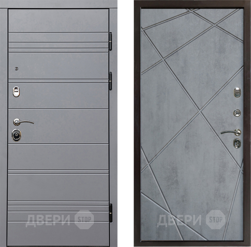 Входная металлическая Дверь Престиж Линия Грэй Лучи Бетон темный в Егорьевске
