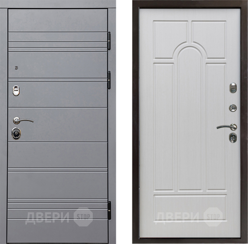 Входная металлическая Дверь Престиж Линия Грэй Арка Лиственница белая в Егорьевске