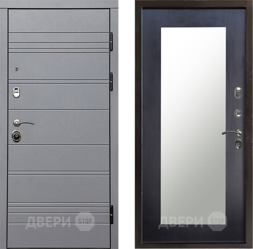Входная металлическая Дверь Престиж Линия Грэй Зеркло Пастораль Венге в Егорьевске
