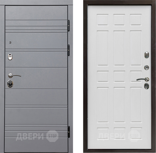 Входная металлическая Дверь Престиж Линия Грэй Спарта Белое дерево в Егорьевске