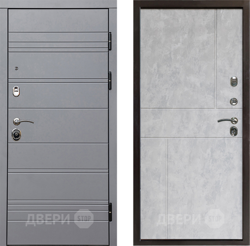 Входная металлическая Дверь Престиж Линия Грэй Горизонт Бетон светлый в Егорьевске
