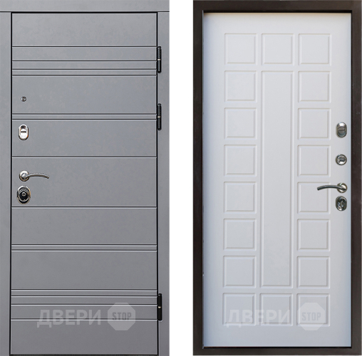Входная металлическая Дверь Престиж Линия Грэй Престиж Белое дерево в Егорьевске