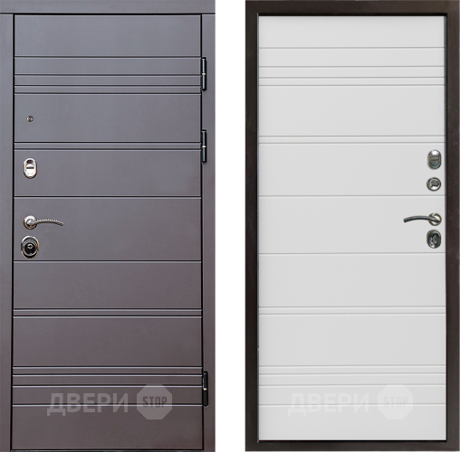 Входная металлическая Дверь Престиж Линия Браун Line Белый в Егорьевске