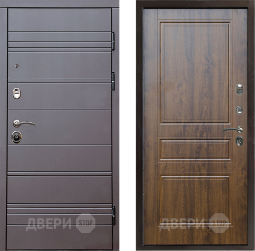 Входная металлическая Дверь Престиж Линия Браун Классика Дуб в Егорьевске