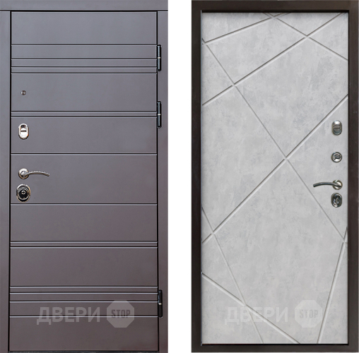 Входная металлическая Дверь Престиж Линия Браун Лучи Бетон светлый в Егорьевске