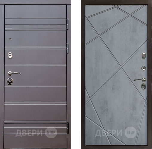 Входная металлическая Дверь Престиж Линия Браун Лучи Бетон темный в Егорьевске