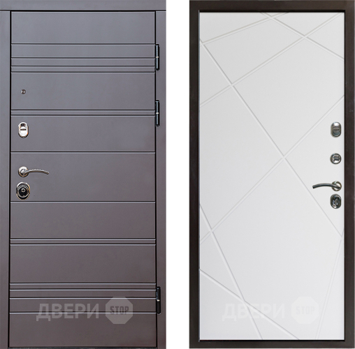 Входная металлическая Дверь Престиж Линия Браун Лучи Бетон белый в Егорьевске