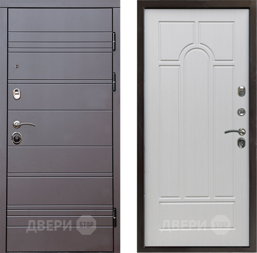 Входная металлическая Дверь Престиж Линия Браун Арка Лиственница белая в Егорьевске