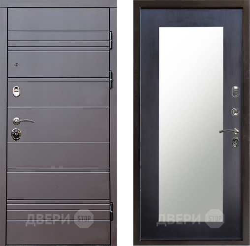 Входная металлическая Дверь Престиж Линия Браун Зеркло Пастораль Венге в Егорьевске