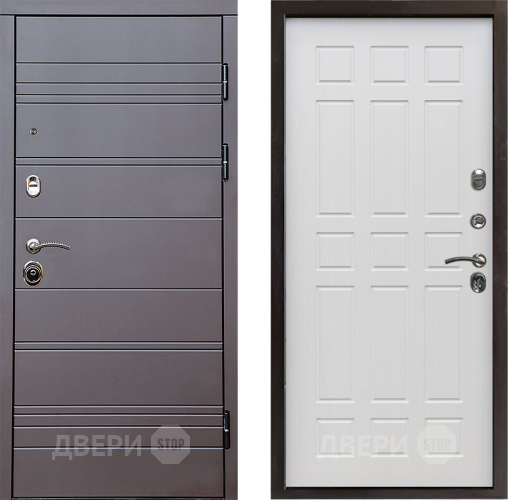 Входная металлическая Дверь Престиж Линия Браун Спарта Лиственница белая в Егорьевске