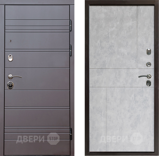 Входная металлическая Дверь Престиж Линия Браун Горизонт Бетон светлый в Егорьевске