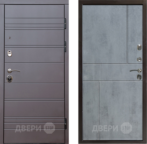 Входная металлическая Дверь Престиж Линия Браун Горизонт Бетон темный в Егорьевске
