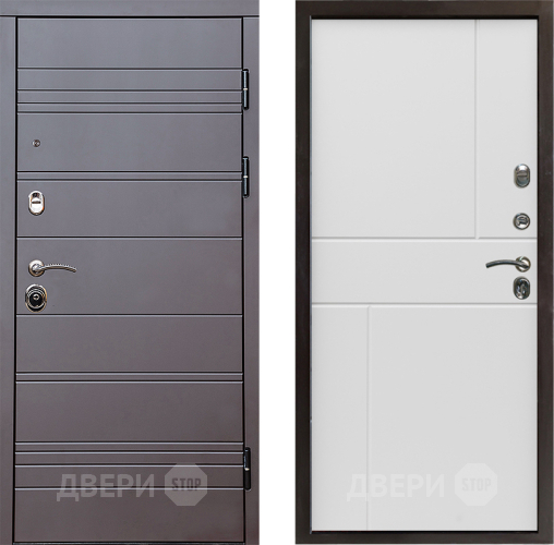Входная металлическая Дверь Престиж Линия Браун Горизонт Бетон белый в Егорьевске