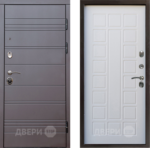 Входная металлическая Дверь Престиж Линия Браун Престиж Белое дерево в Егорьевске