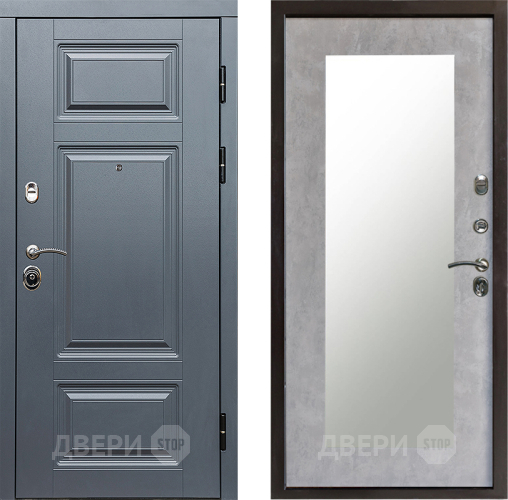 Входная металлическая Дверь Престиж Премиум Зеркло Пастораль Бетон светлый в Егорьевске