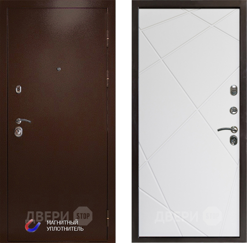 Входная металлическая Дверь Престиж Медь Лучи Бетон белый в Егорьевске