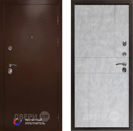 Входная металлическая Дверь Престиж Медь Горизонт Бетон светлый в Егорьевске