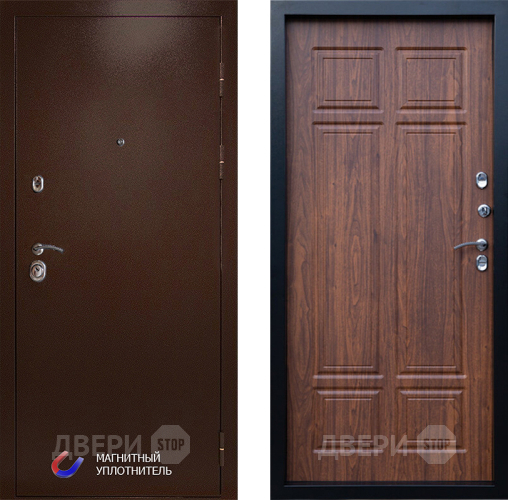 Входная металлическая Дверь Престиж Медь Премиум Орех темный в Егорьевске