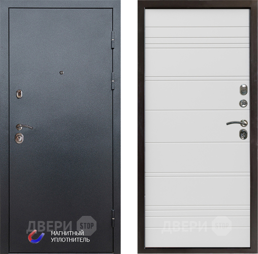 Входная металлическая Дверь Престиж Графит Line Белый в Егорьевске