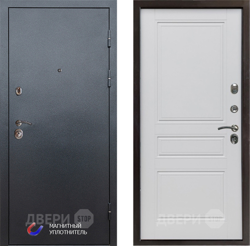 Входная металлическая Дверь Престиж Графит Классика Белый матовый в Егорьевске