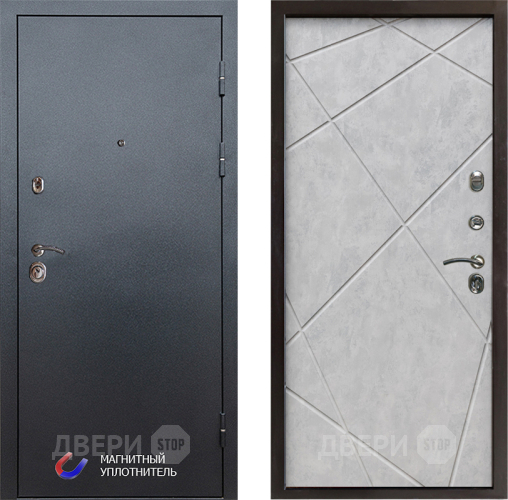 Входная металлическая Дверь Престиж Графит Лучи Бетон светлый в Егорьевске