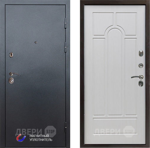 Входная металлическая Дверь Престиж Графит Арка Лиственница белая в Егорьевске