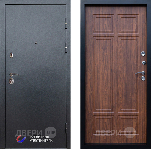 Входная металлическая Дверь Престиж Графит Премиум Орех темный в Егорьевске
