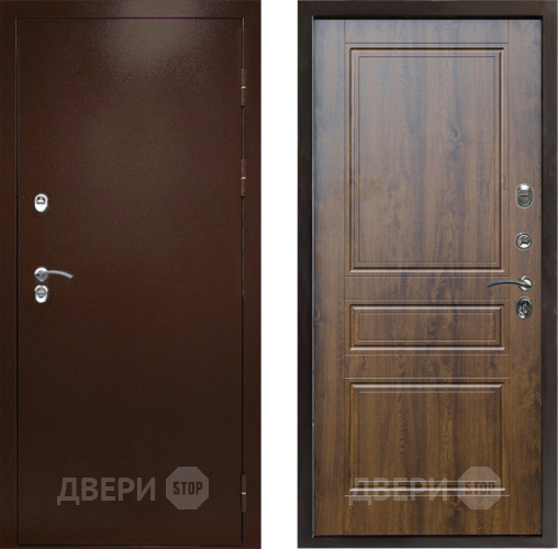 Входная металлическая Дверь Престиж TERMO с терморазрывом Снегирь Медь Классика Дуб в Егорьевске