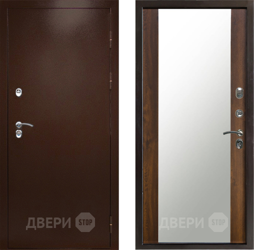 Входная металлическая Дверь Престиж TERMO с терморазрывом Снегирь Медь Зеркало Дуб в Егорьевске
