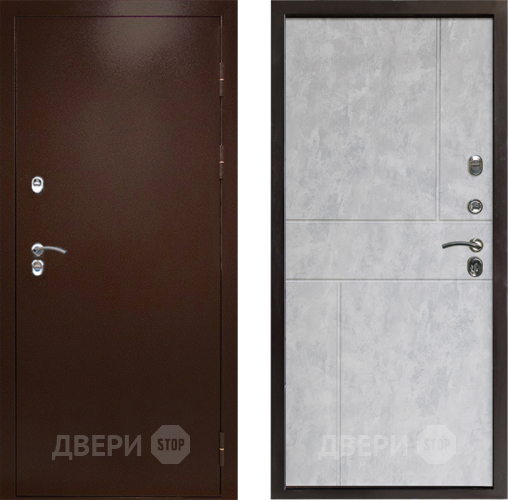 Входная металлическая Дверь Престиж TERMO с терморазрывом Снегирь Медь Горизонт Бетон светлый в Егорьевске