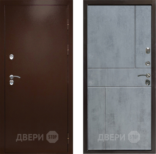 Входная металлическая Дверь Престиж TERMO с терморазрывом Снегирь Медь Горизонт Бетон темный в Егорьевске