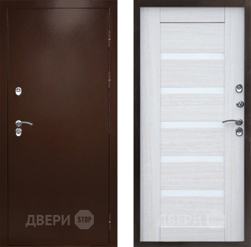 Входная металлическая Дверь Престиж TERMO с терморазрывом Снегирь Медь Царга Лиственница белая в Егорьевске