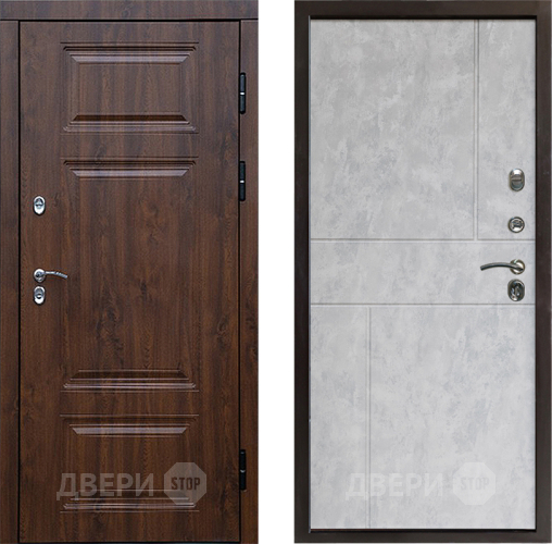 Входная металлическая Дверь Престиж TERMO с терморазрывом Премиум Орех Горизонт Бетон светлый в Егорьевске