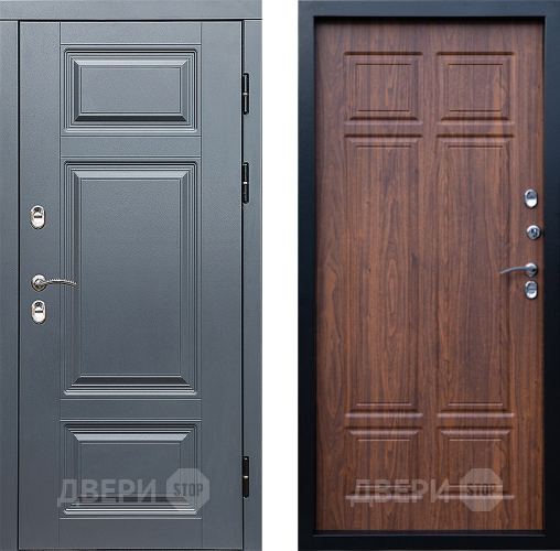 Входная металлическая Дверь Престиж TERMO с терморазрывом Премиум Грэй Премиум Орех темный в Егорьевске